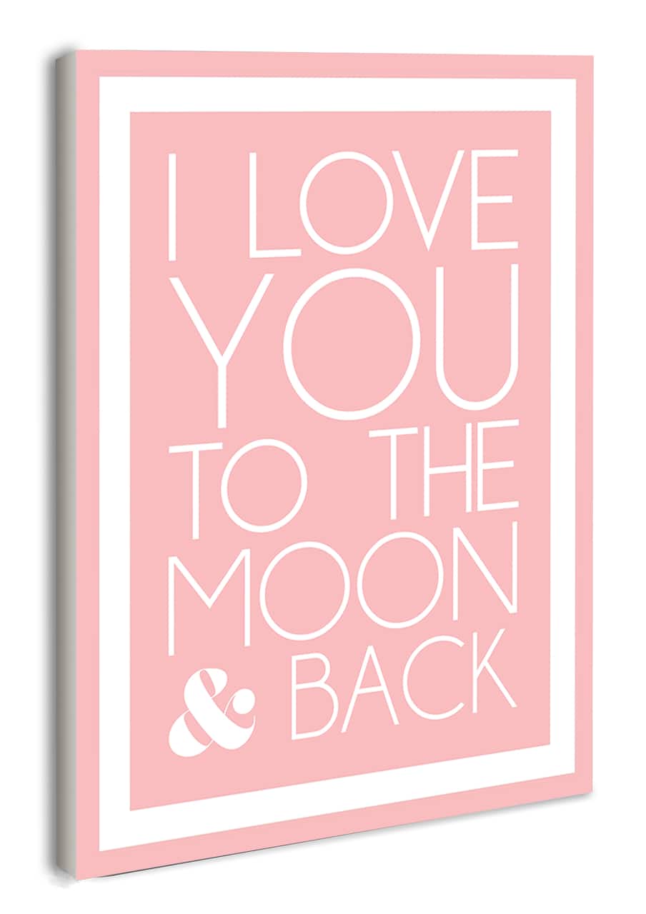 Stupell Industries Pink & White I Love You To The Moon Wall Plaque